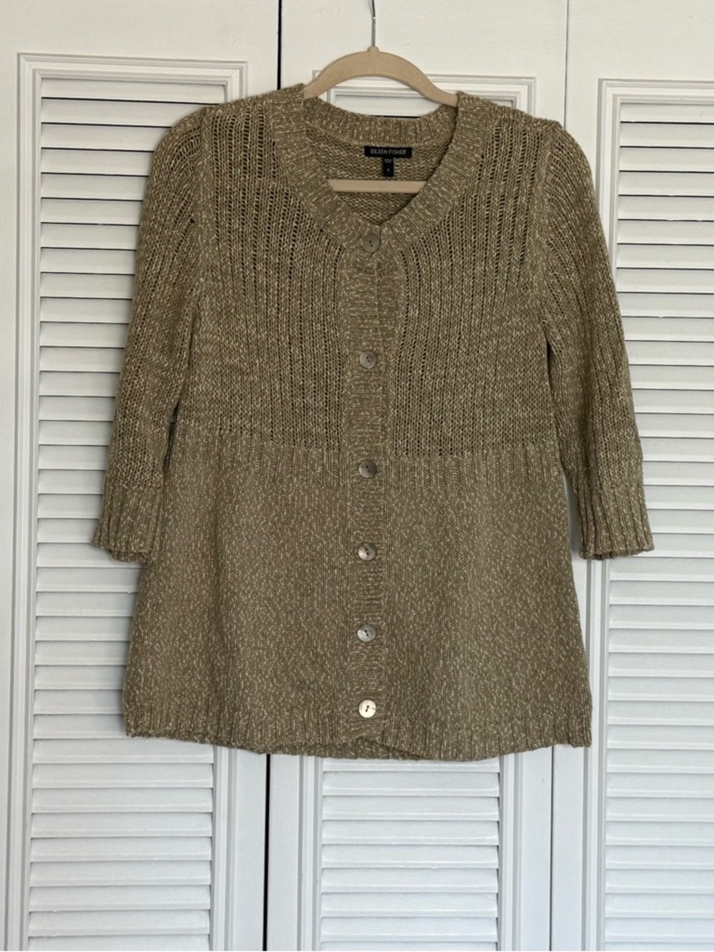 Eileen Fisher Cotton Cardigan: Sz Small